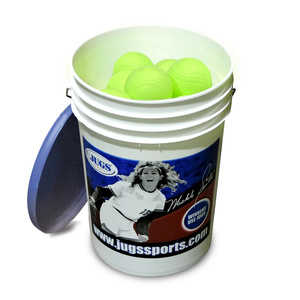 Jugs Sports Bucket of JUGS Realistic-Seam Sting-Free Softballs