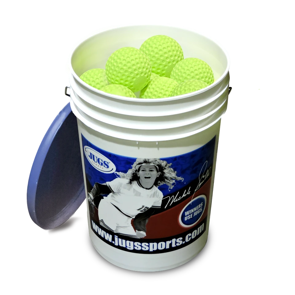 Jugs Sports Bucket of JUGS 11" Dimpled Sting-Free Softballs