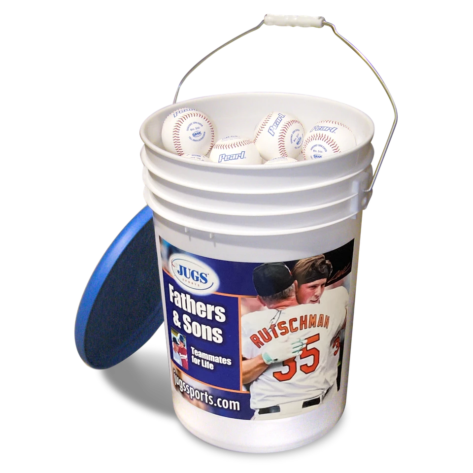Jugs Sports Bucket of JUGS Pearl Baseballs