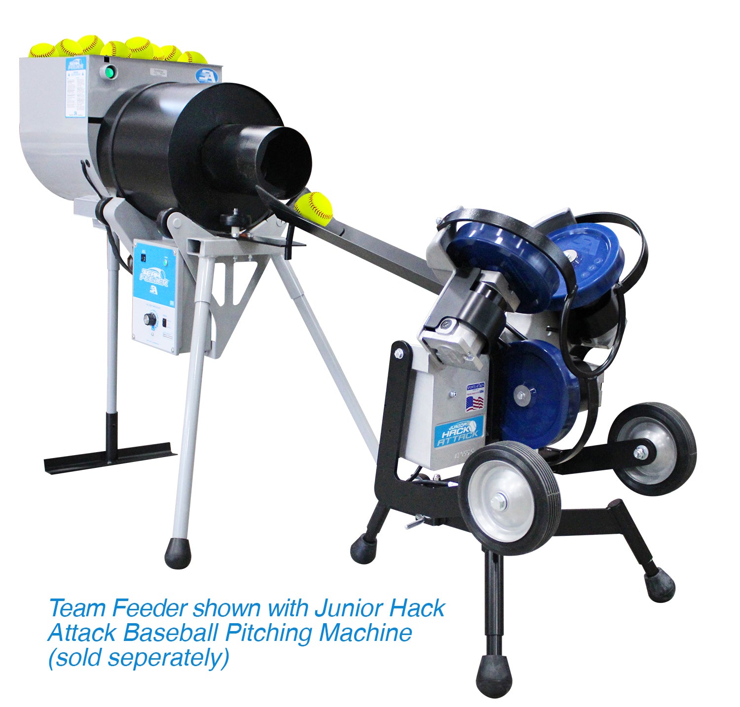 Sports Attack Team Feeder with Wireless Remote for Jr. Hack Attack SB Pitching Machine