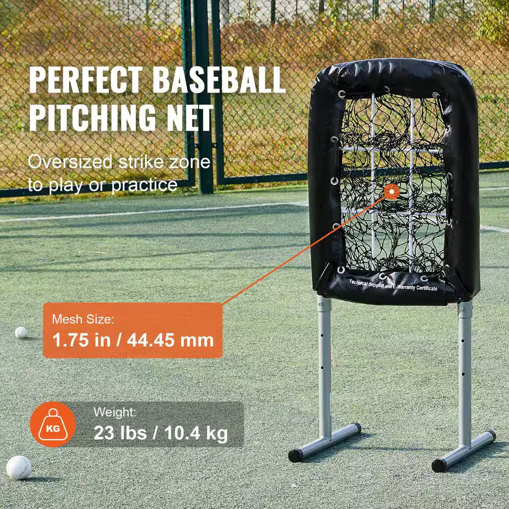 9 Hole Baseball Net 20 In. L X 30 In. W Softball Baseball Training Equipment Heavy-Duty Height Adjustable Trainer Aid