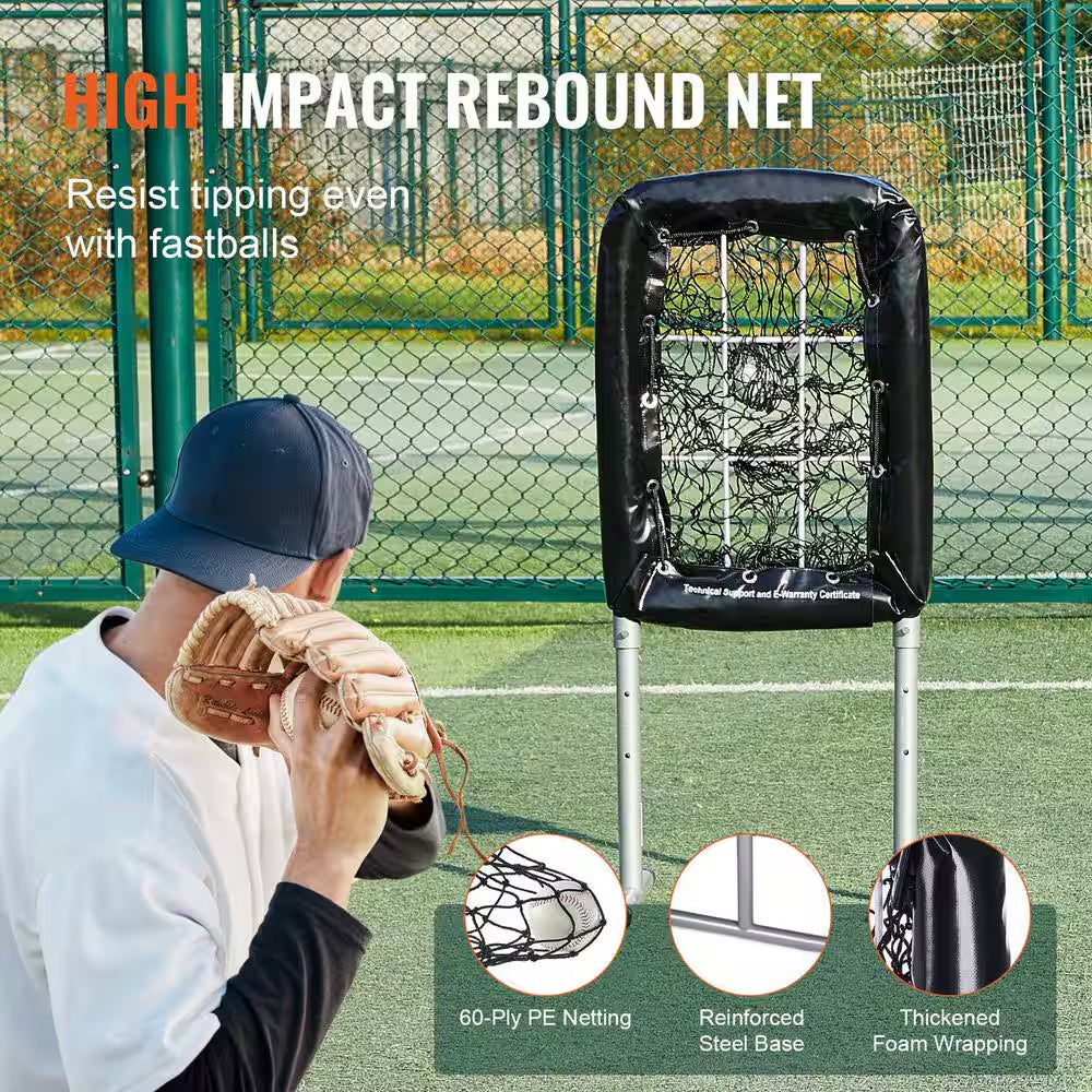 9 Hole Baseball Net 20 In. L X 30 In. W Softball Baseball Training Equipment Heavy-Duty Height Adjustable Trainer Aid